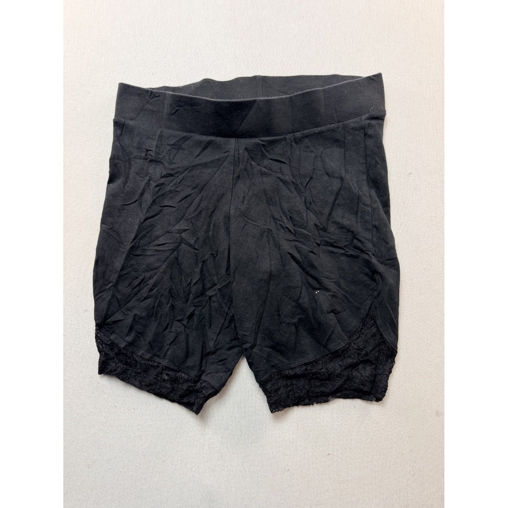 Torrid Slip Shorts Womens Size 1 Black Good Lace Trim High Waist